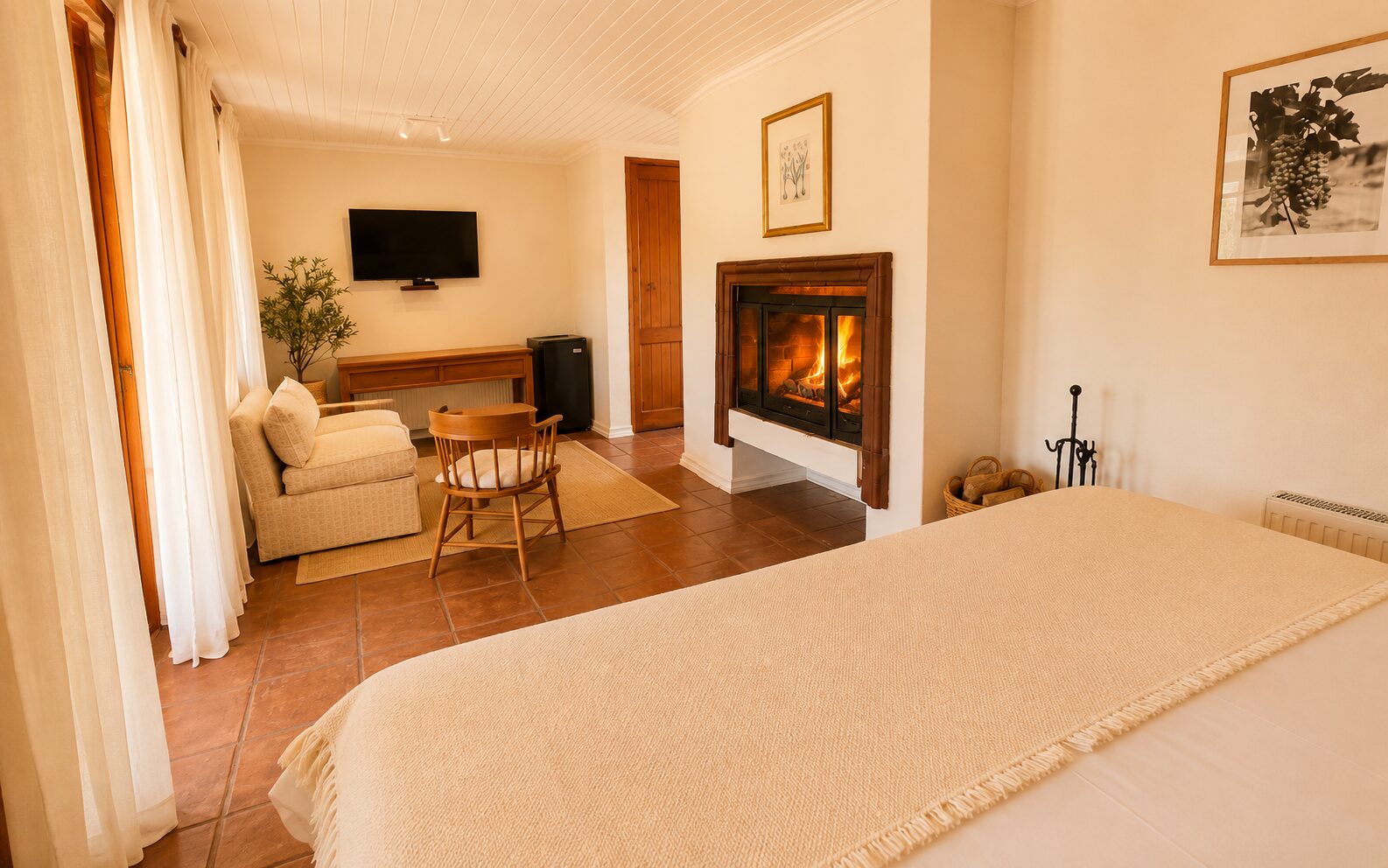 Habitación Premium con chimenea y terraza